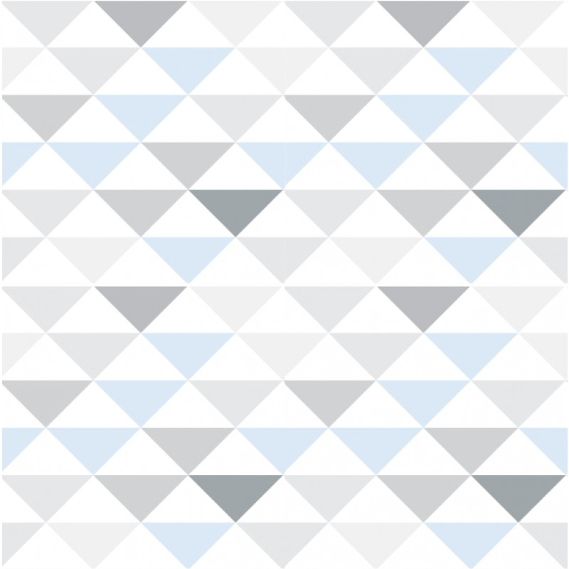 Papel De Parede Adesivo Geométrico Triângulo Azul Cinza 45cm - Rei da Oferta